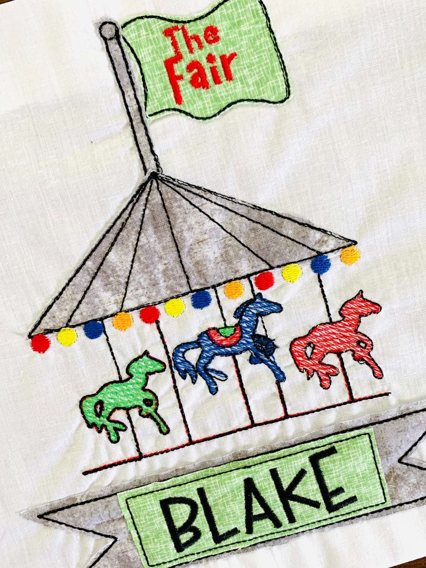 FAIR MERRY GO ROUND APPLIQUÉ BOYS TEE