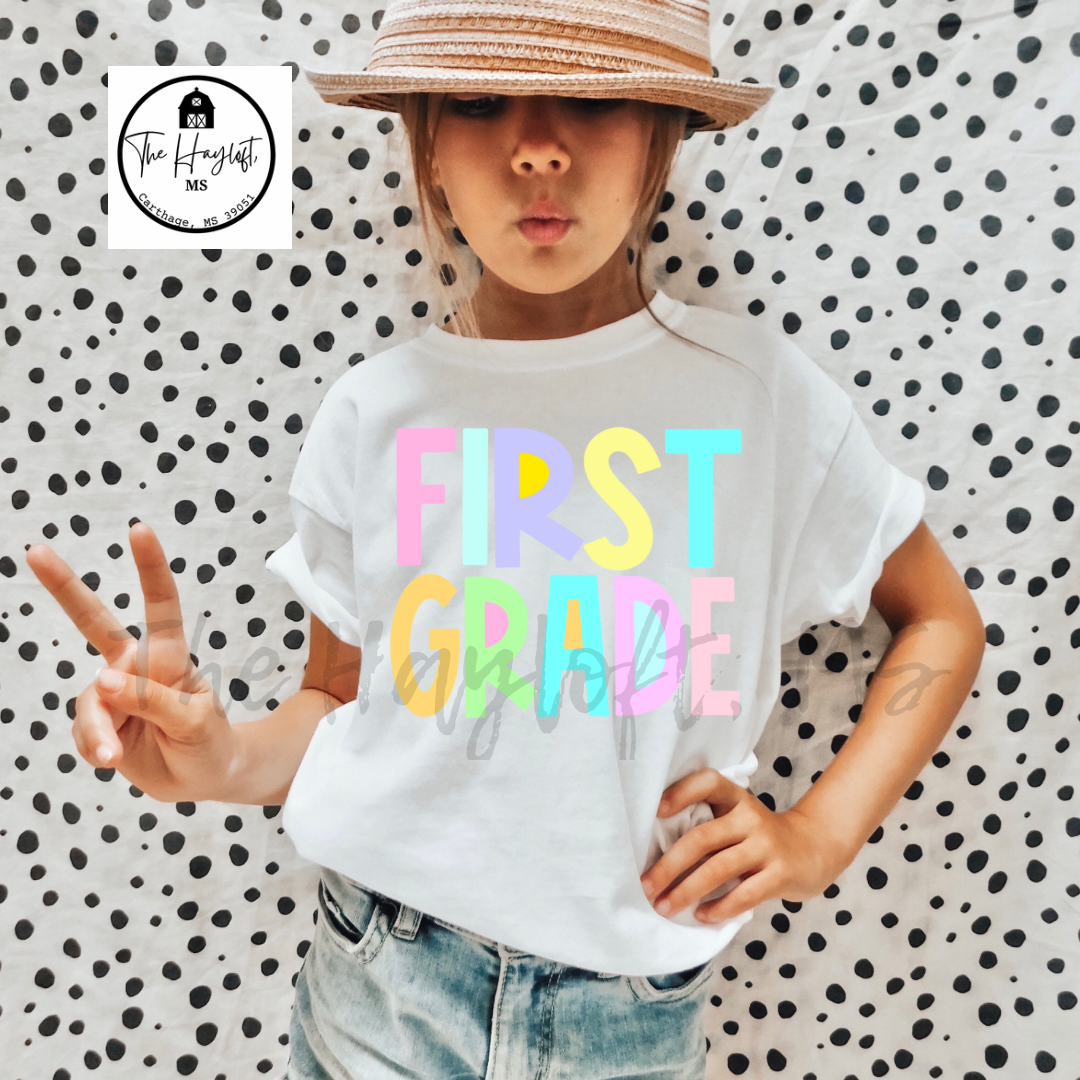 PASTEL ALPHA BACK TO SCHOOL GRADE TEE