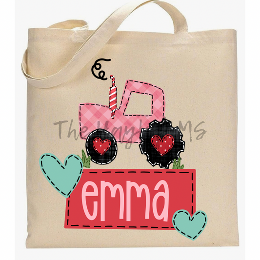 PINK TRACTOR LOVE TOTE