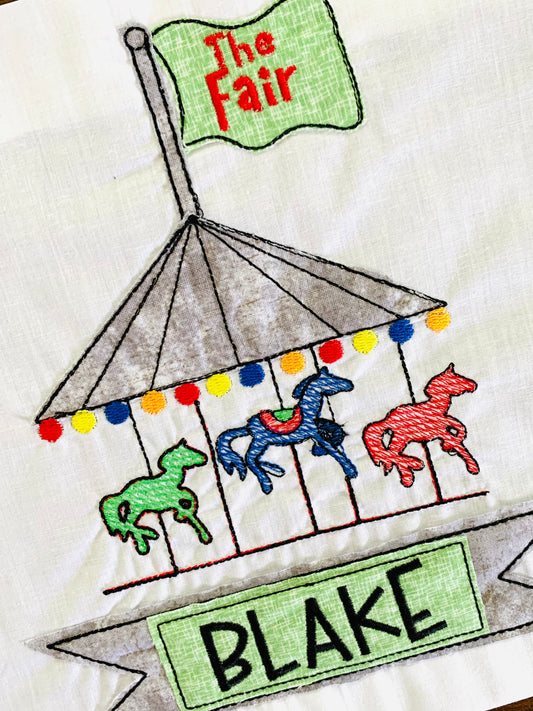 FAIR MERRY GO ROUND APPLIQUÉ BOYS  TEE