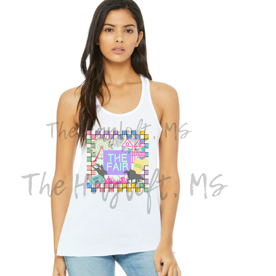FAIR GEO PRINT YOUTH AND LADIES BELLA CANVAS FLOWY TANK PRE-ORDER
