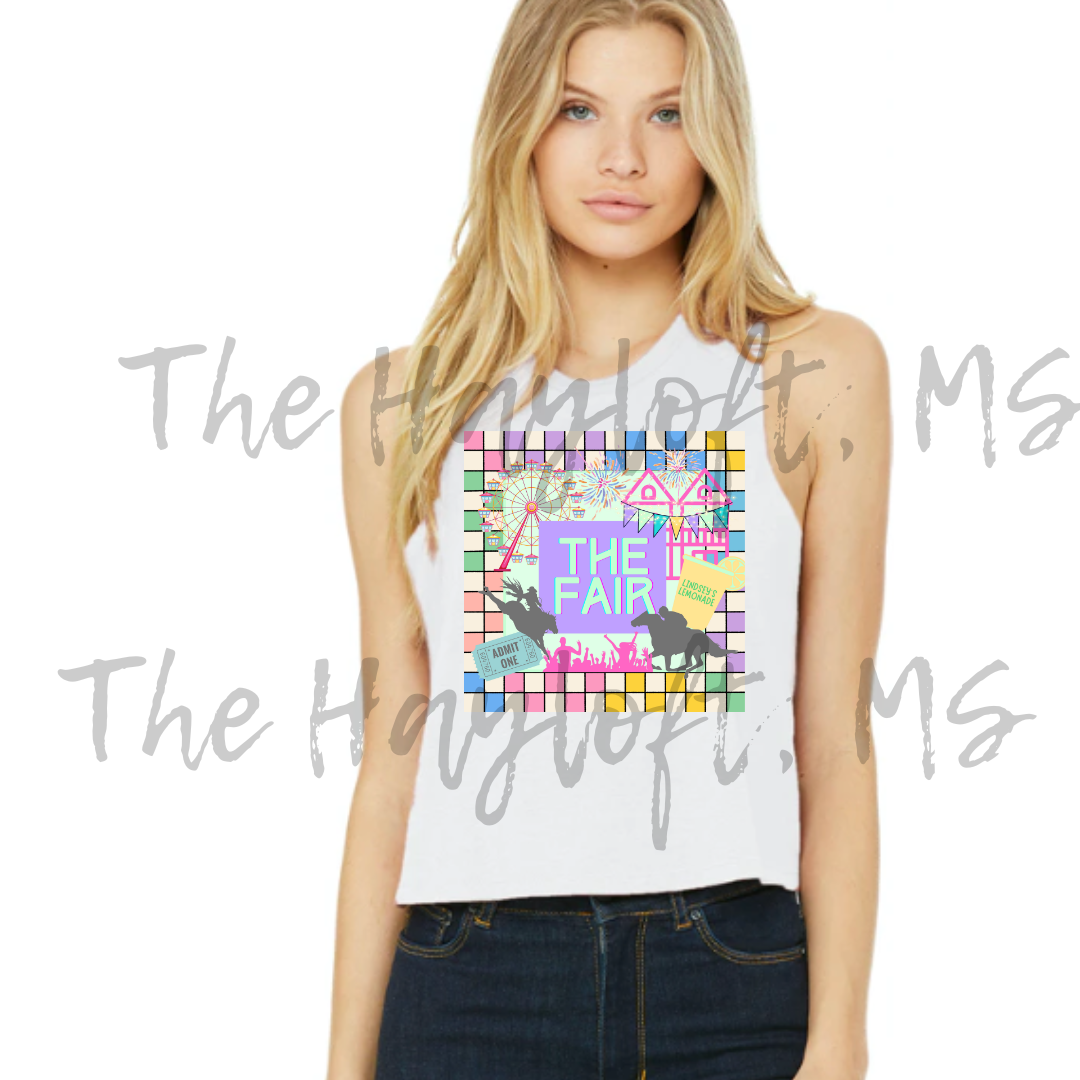 FAIR GEO PRINT CROPPED TANK BELLA CANVAS PRE-ORDER