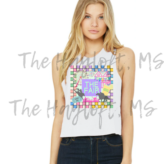 FAIR GEO PRINT CROPPED TANK BELLA CANVAS PRE-ORDER