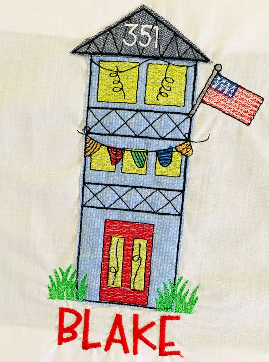 FAIR CABIN APPLIQUÉ BOYS  TEE