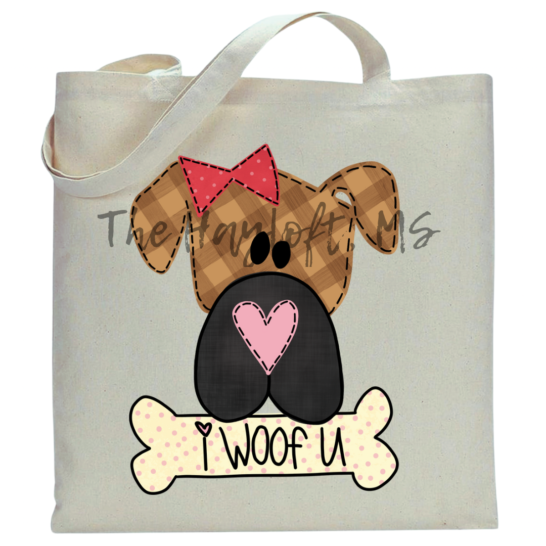 I WOOF YOU GIRL TOTE