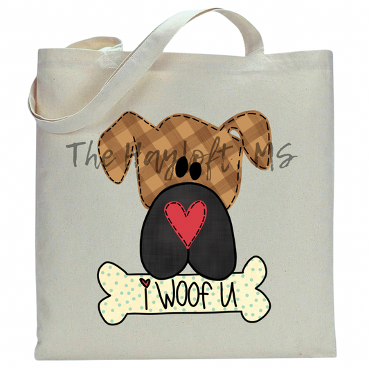 I WOOF YOU BOY TOTE