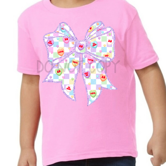 V DAY BOW TODDLER AND YOUTH TEE