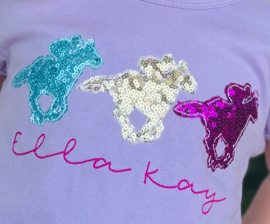 SEQUIN RACEHORSE REGULAR TEE