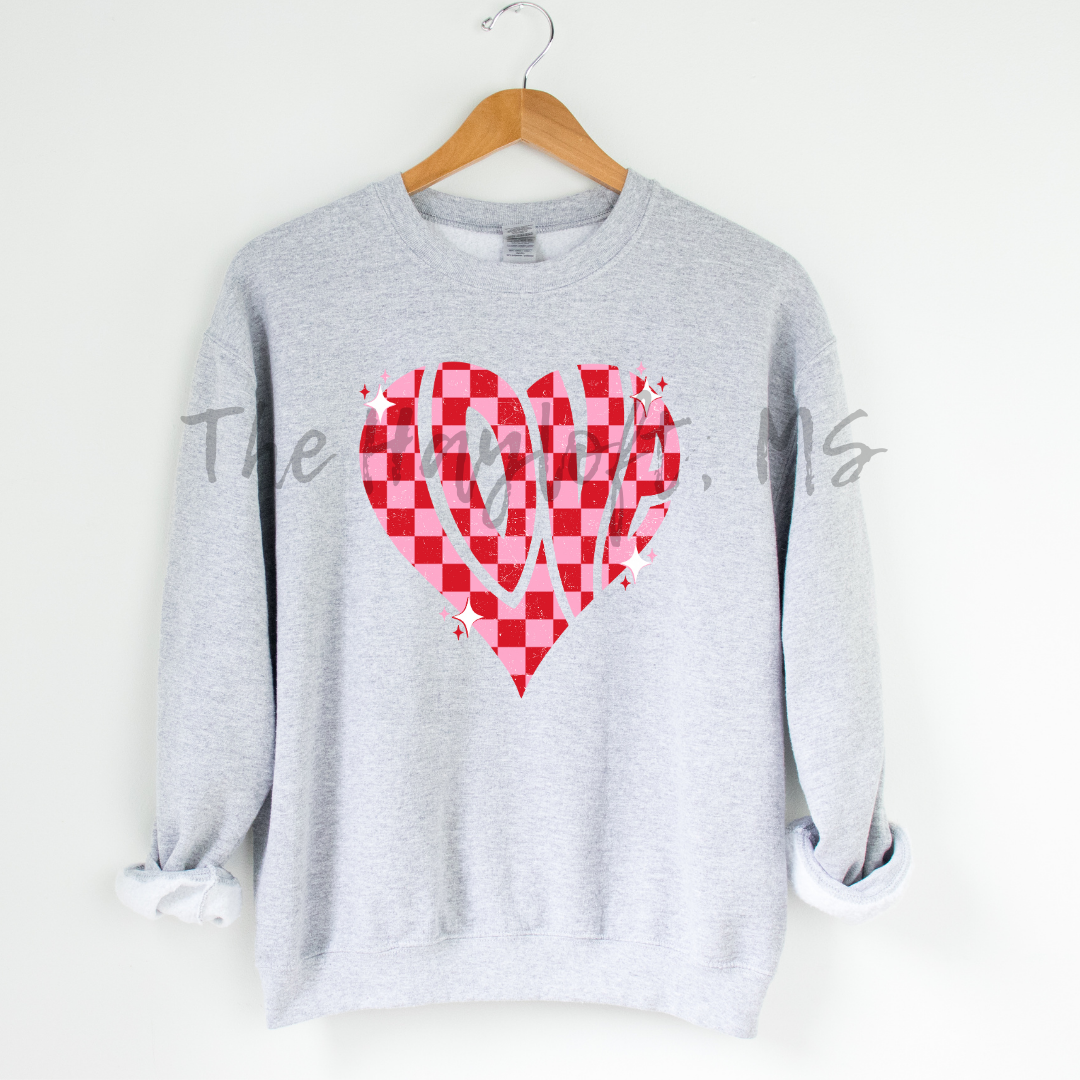 RETRO CHECK LOVE SWEATSHIRT