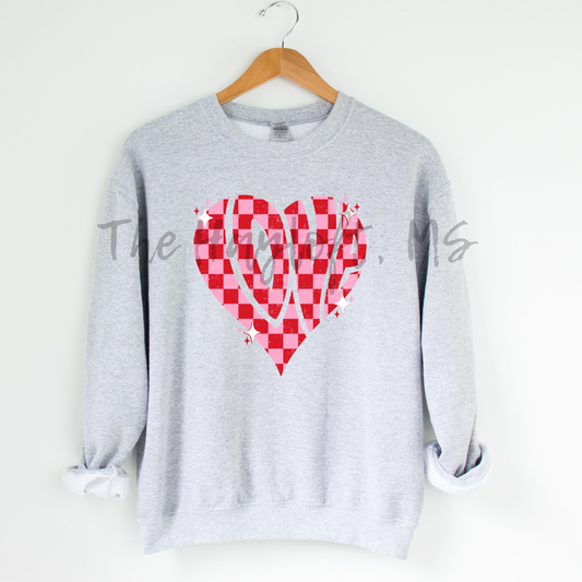 RETRO CHECK LOVE SWEATSHIRT