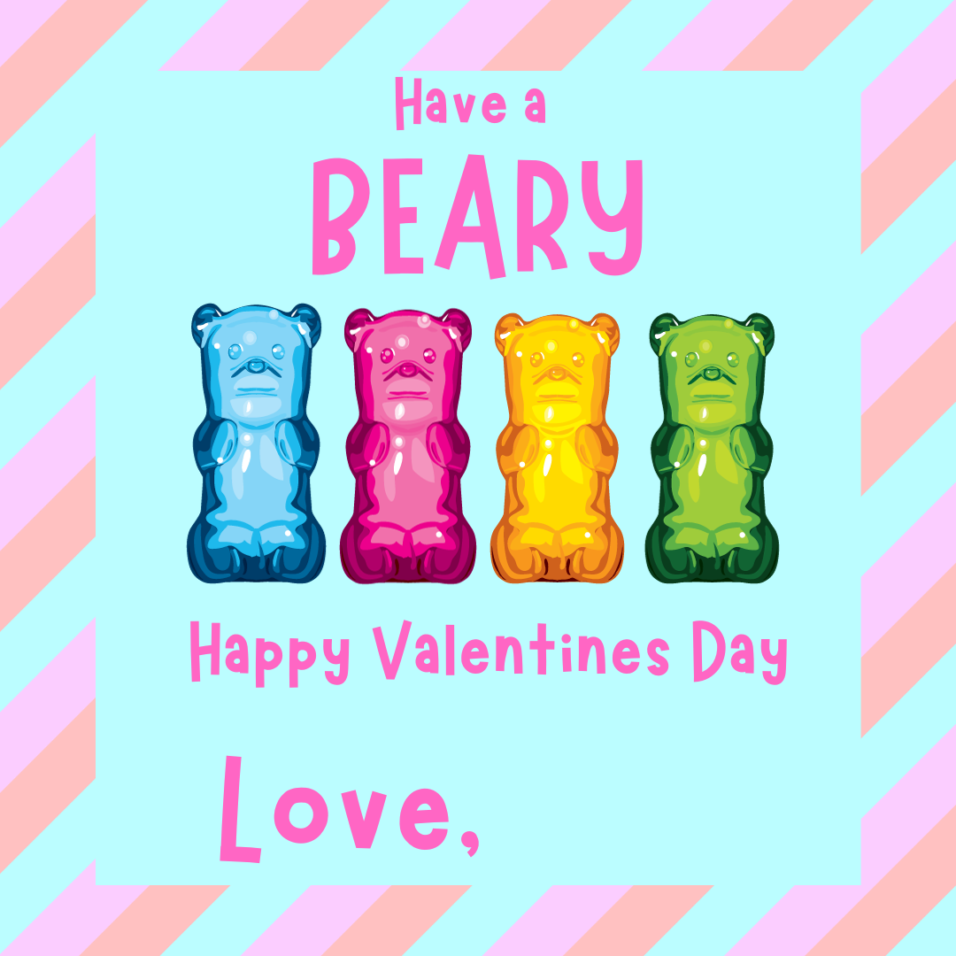 HAVE A BEARY HAPPY VALENTINES V-DAY TAG