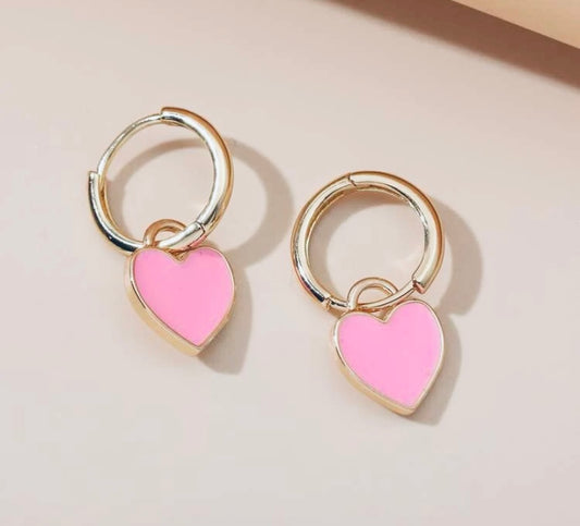 LITTLE HEART HOOP EARRINGS