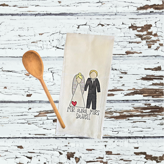 BRIDE AND GROOM TEA TOWEL