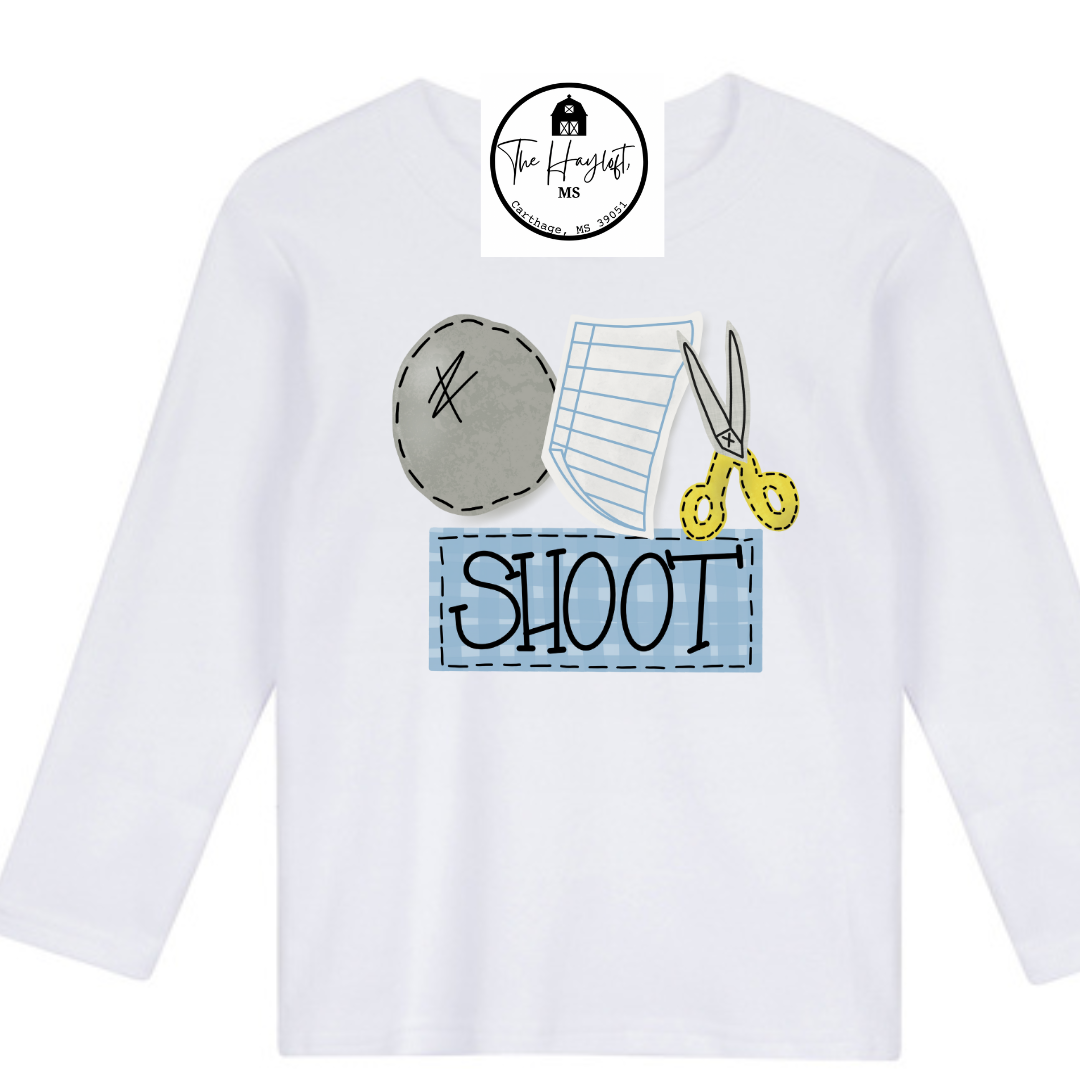 ROCK PAPER SCISSORS YELLOW LONG SLEEVE PRINTED TEE