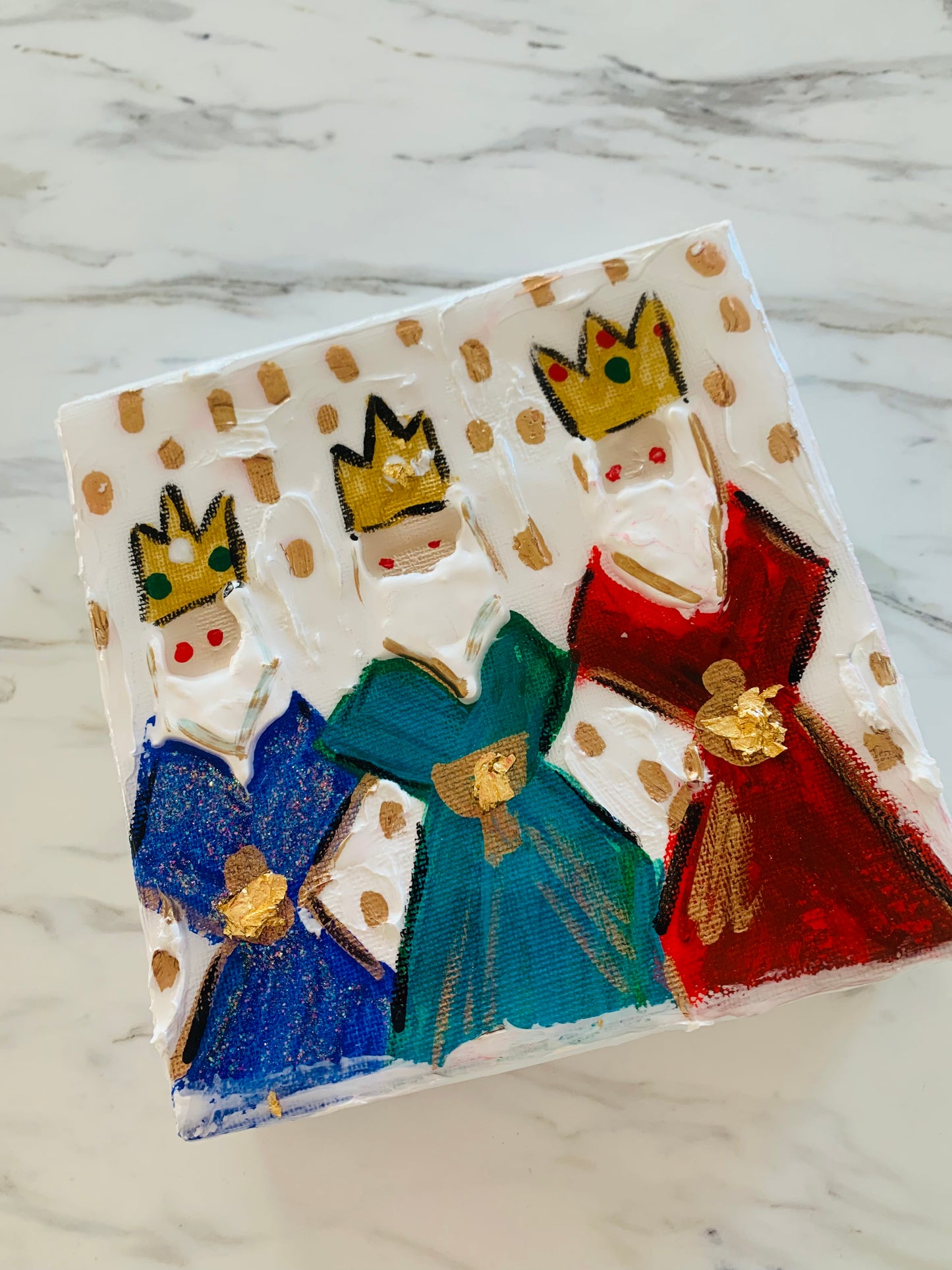 HAND PAINTED 6X6 CHRISTMAS CANVASES