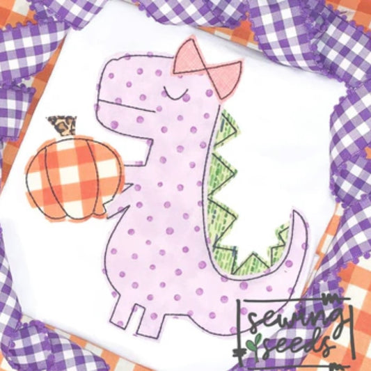 GIRL DINO PUMPKIN TEE