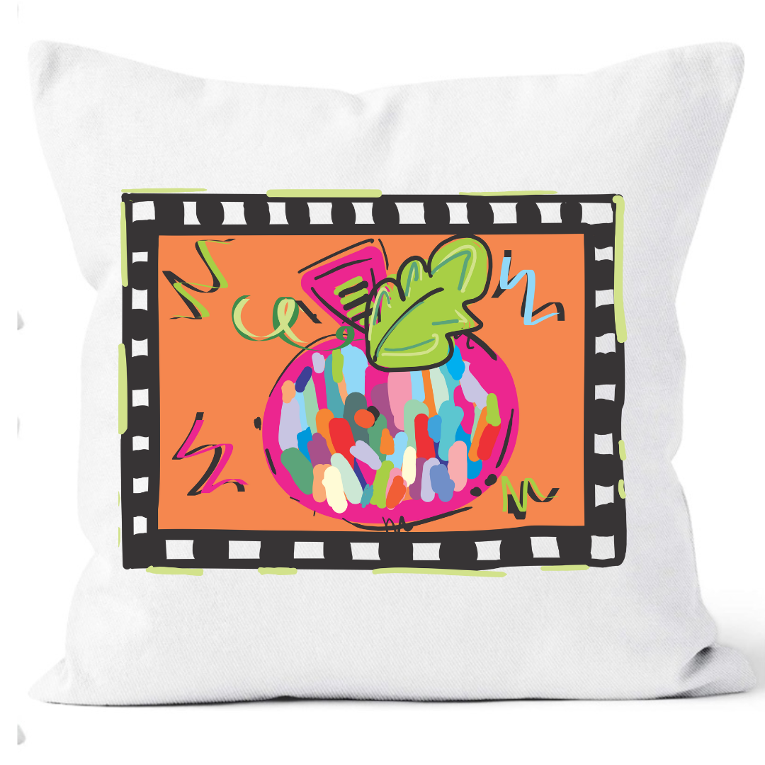 FRAMED PUMPKIN PILLOWCASE