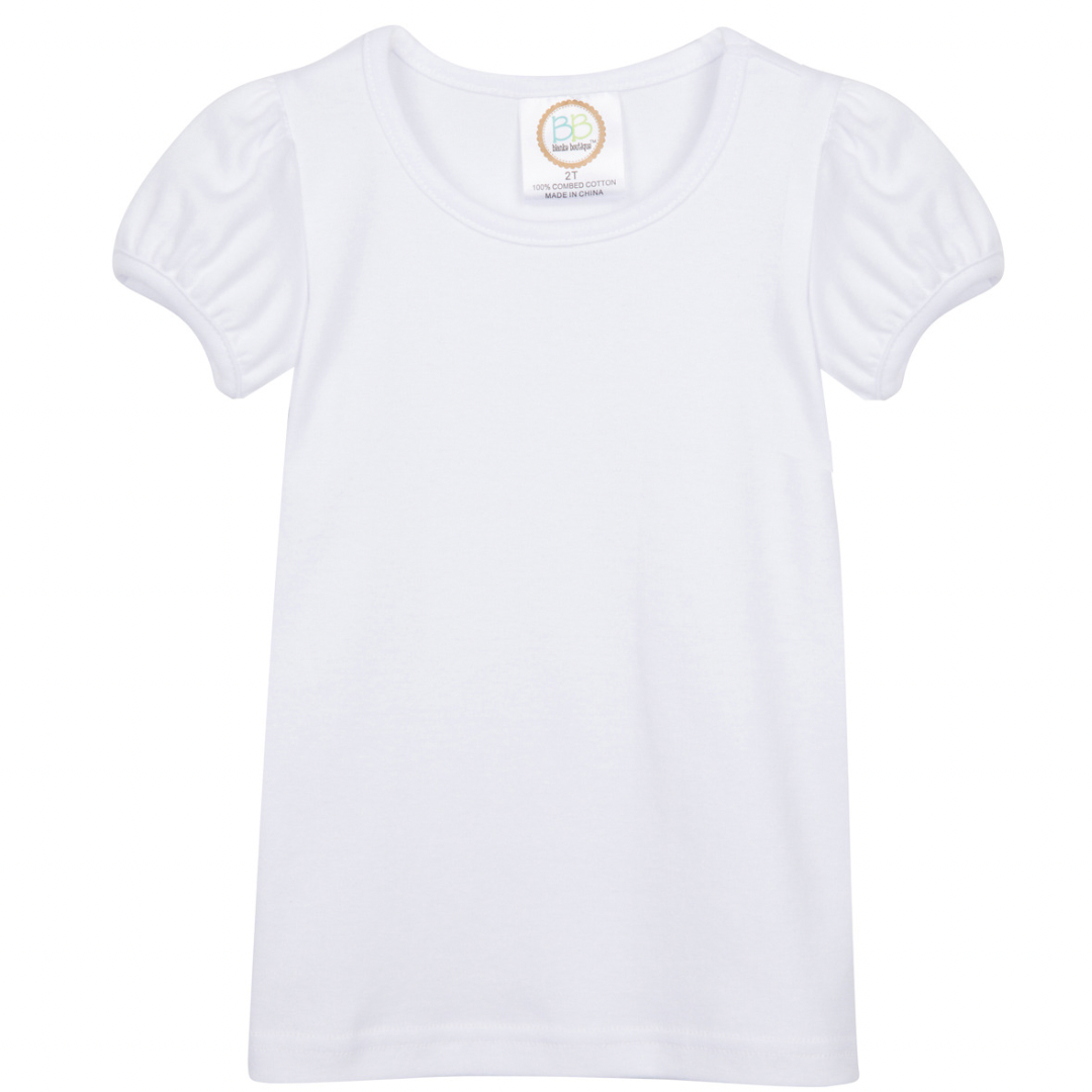 MONOGRAMMED PUFF SLEEVE YARN TEE