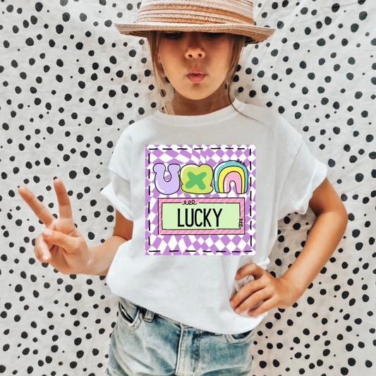 LUCKY CHARMS LAVENDER PRINTED TEE