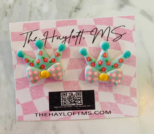 VINTAGE FLORAL CROWN EARRINGS
