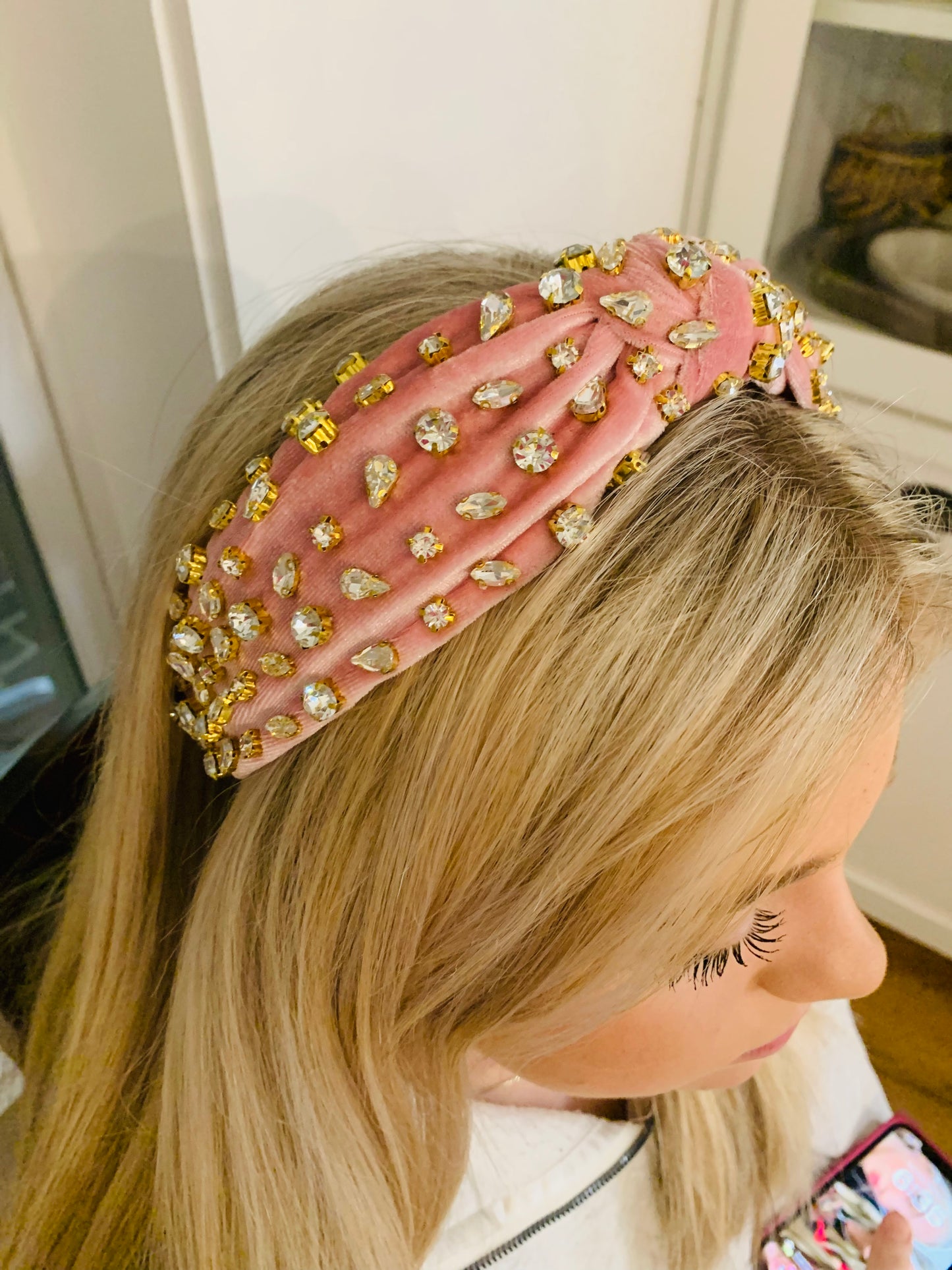 VELVET RHINESTONE HEADBAND