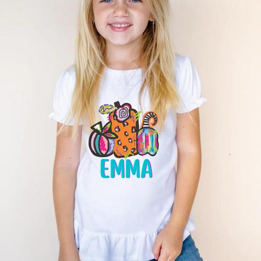 GIRLS TRIPLE PUMPKINS TEE