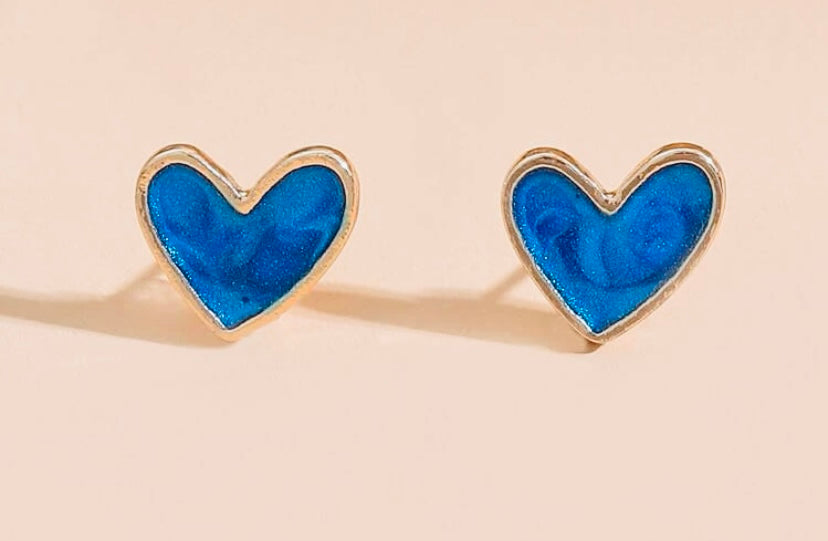 BLUE HEART STUD