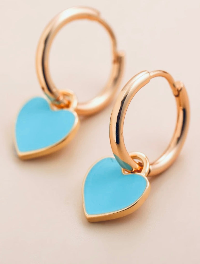 LITTLE HEART HOOP EARRINGS