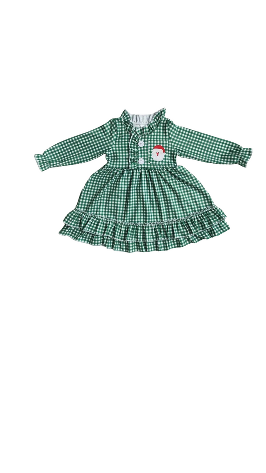 GREEN AND WHITE GINGHAM CHRISTMAS GOWN