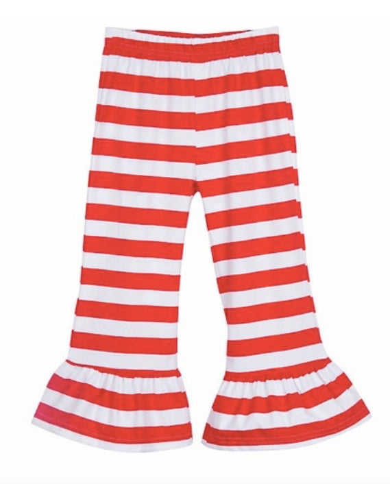 STRIPED RUFFLE PANTS PRE-ORDER
