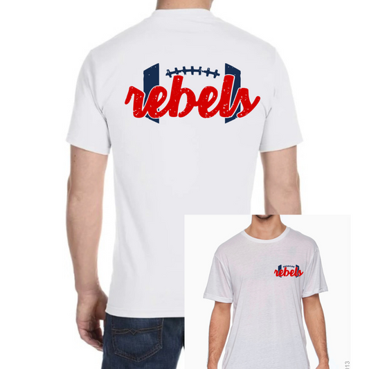 NAVY AND RED REBEL FOOTBALL TEE