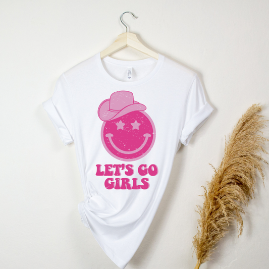 WOMENS LET’S GO GIRLS SMILEY TEE