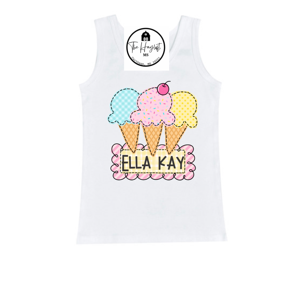 GIRLS ICE CREAM TANK