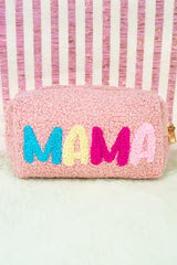 FUZZY PINK MAMA COSMETIC BAG