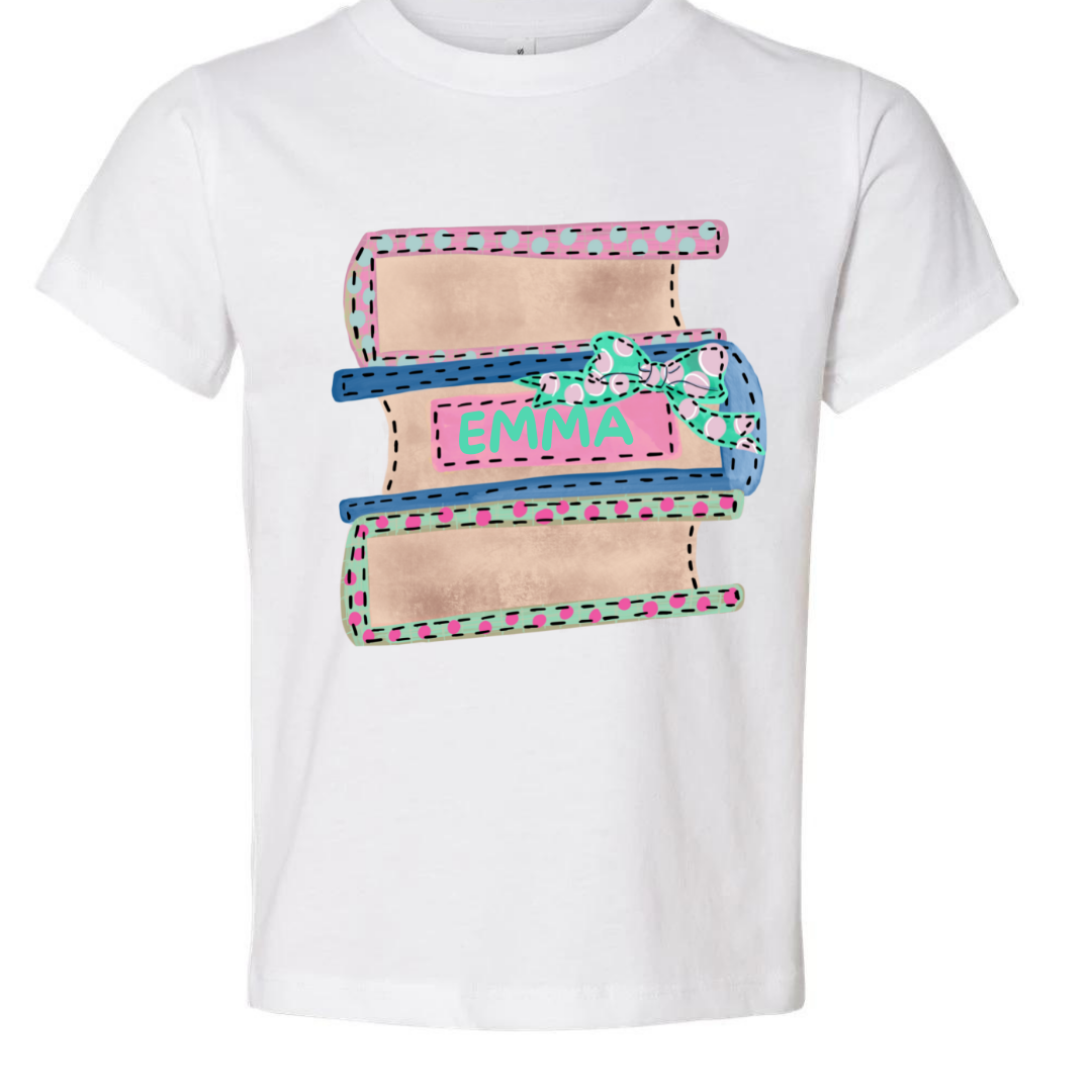 GIRLS BACK TO SCHOOL BOOK TEE