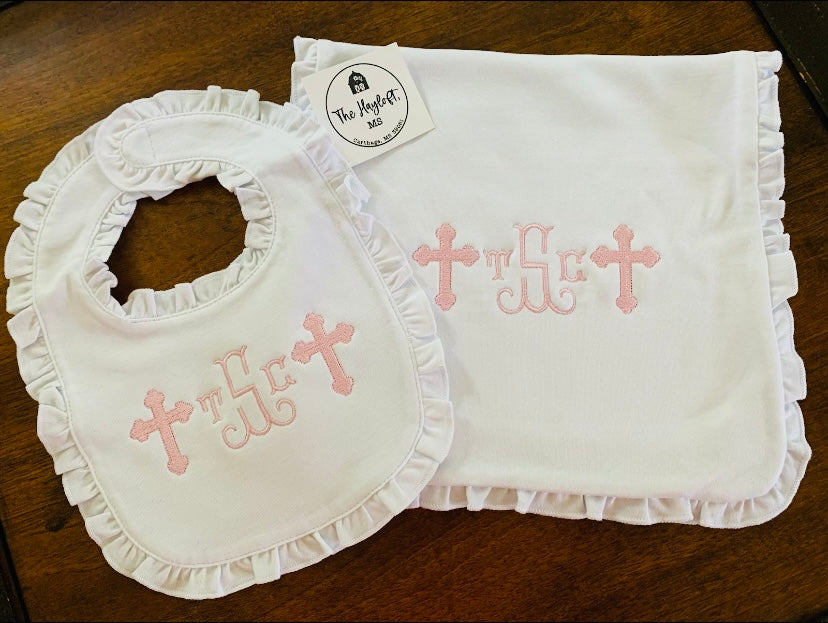 BABY BIB AND BURP CLOTH SET