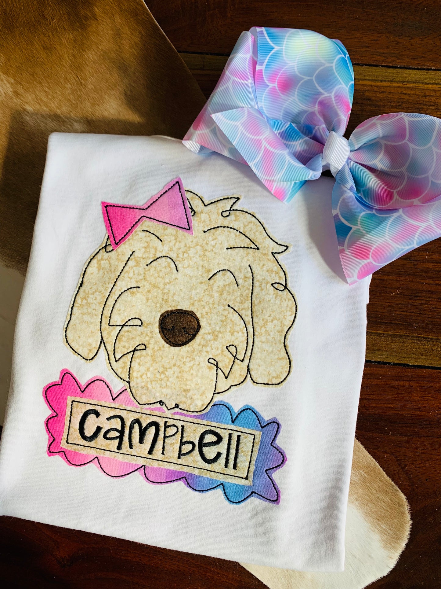 GIRLS SHORT SLEEVE GOLDEN DOODLE TEE