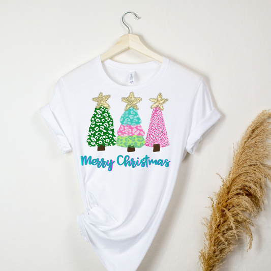 MERRY CHRISTMAS TRIPLE TREE TEE/SWEATSHIRT