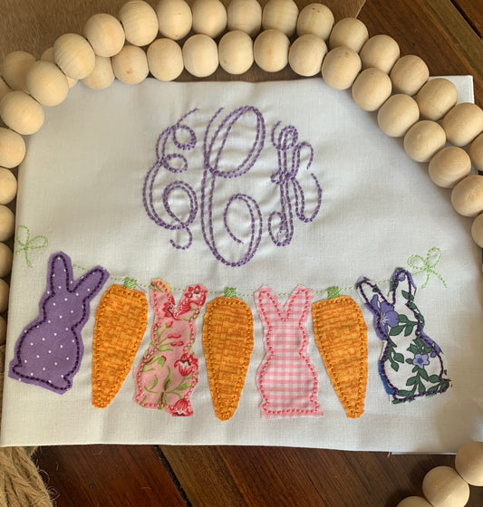 EASTER BUNNY/CARROTS BANNER GIRLS LONG SLEEVE