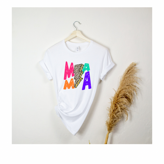 COLORFUL LIGHTNING MAMA TEE