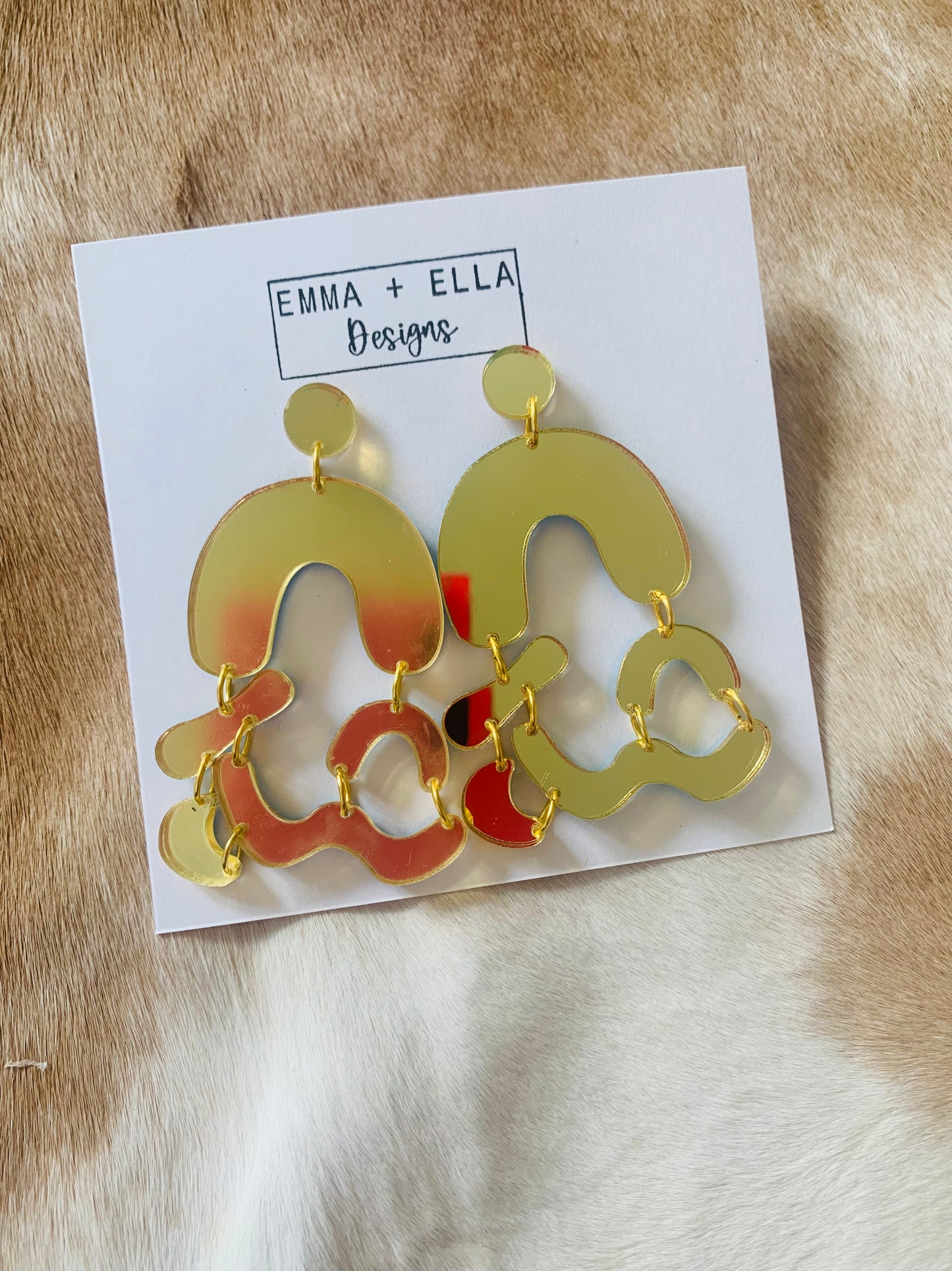 GOLD ARCHED MIRROR EARRINGS