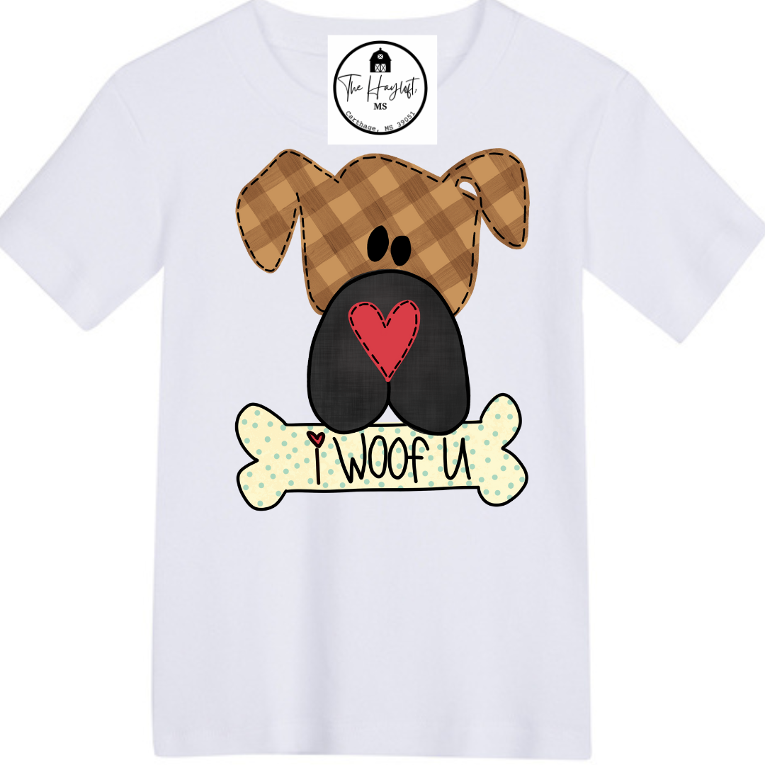 VALENTINE DOG “I WOOF YOU” TEE BOY