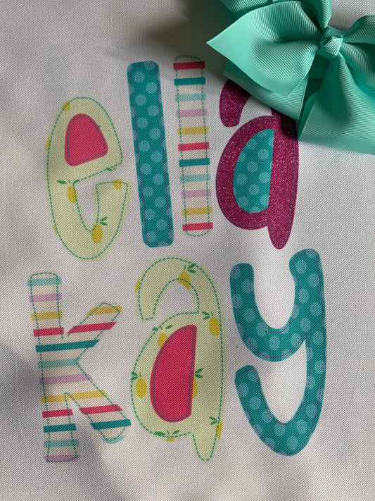 GIRLS PRINTED NAME GOWN “LEMONS”