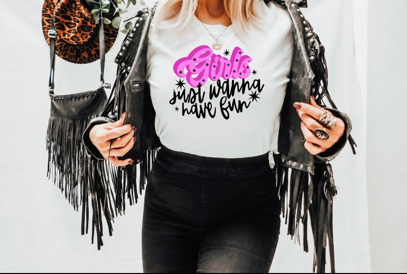 GIRLS JUST WANNA HAVE FUN TEE