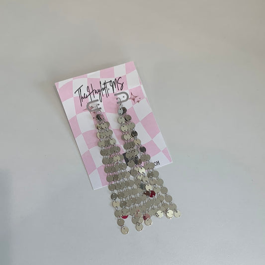 SILVER FRINGE EARRINGS